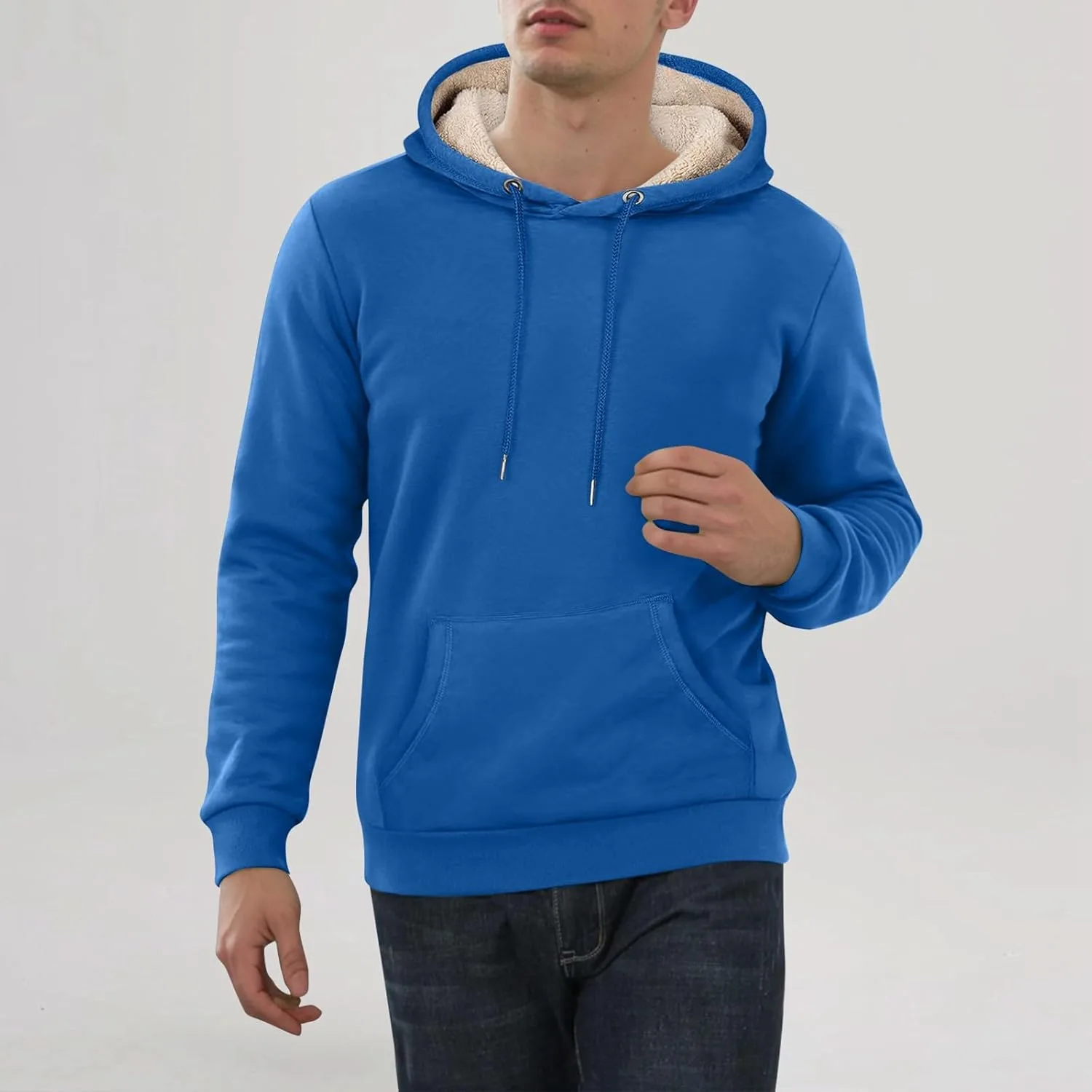 Толстовка с капюшоном для мужчин Sherpa Fleece Lined с карманами — фото 2
