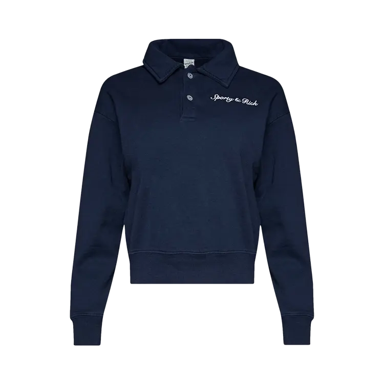

Поло Sporty & Rich Syracuse Embroidered 'Navy', синий