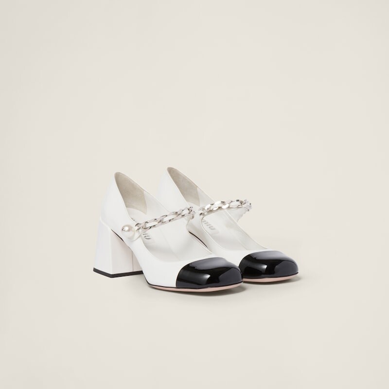 

Лакированные туфли-лодочки Miu Miu, белый
