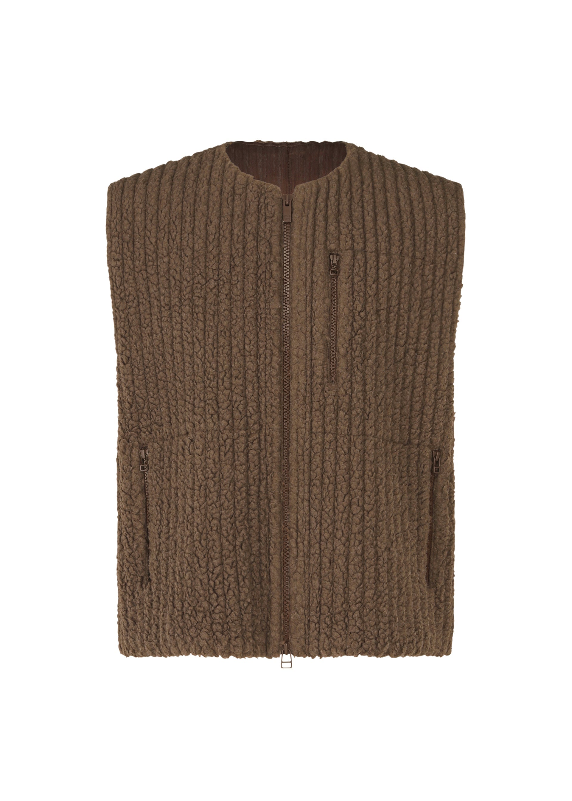 

Жилет fleece pleats Homme Plissé Issey Miyake, коричневый