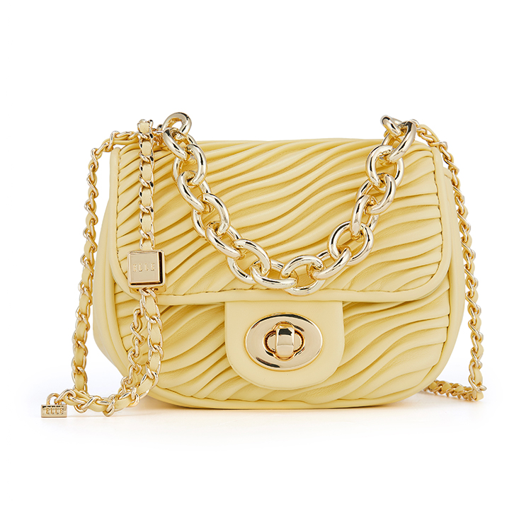 

ELLE Синтетическая кожаная кроссбоди мини женская бело-розово-желтая