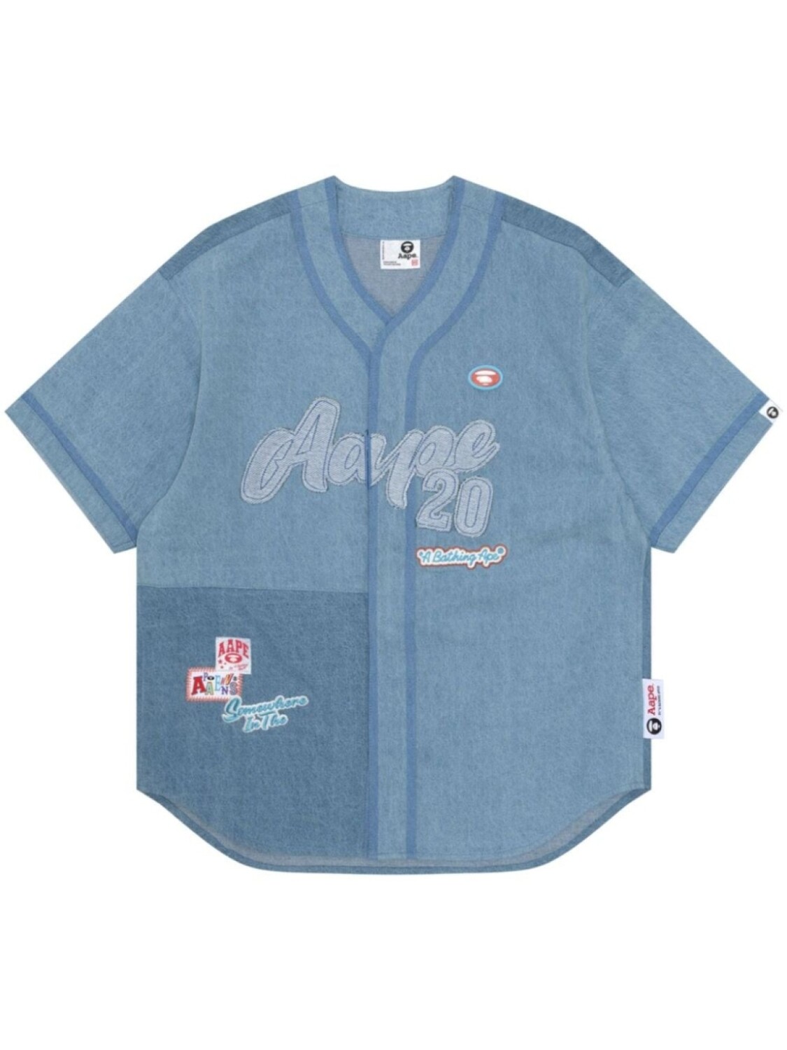 

Джинсовая рубашка с логотипом AAPE BY *A BATHING APE, синий