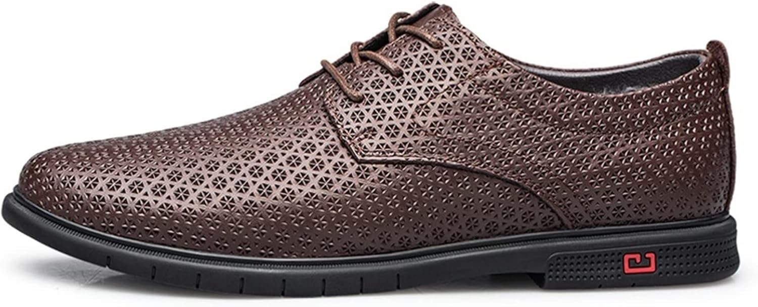 

Мужские оксфорды с шнуровкой, цветочный узор, круглый носок, дерби, кожаные, противоскользящие, с устойчивым каблуком, для вечеринок Xjsdjhount, коричневый