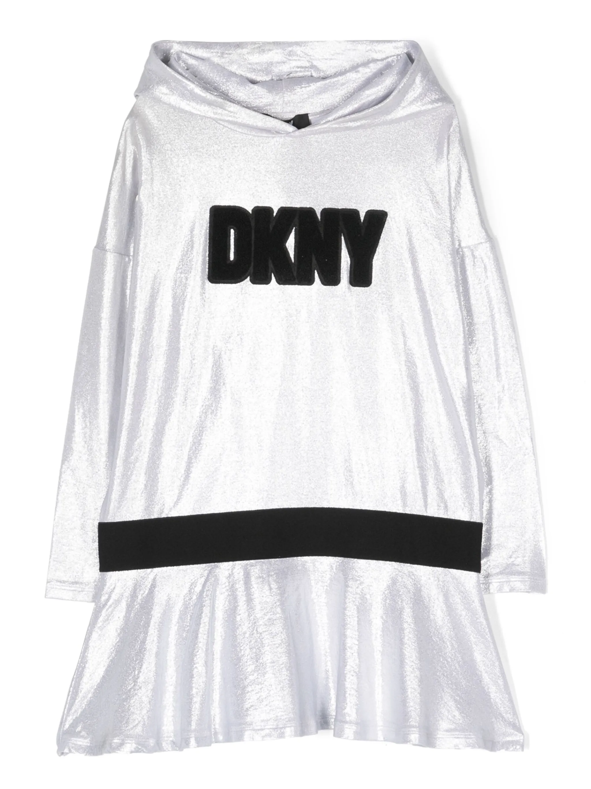 

Платье с капюшоном и нашивкой-логотипом Dkny Kids, серый