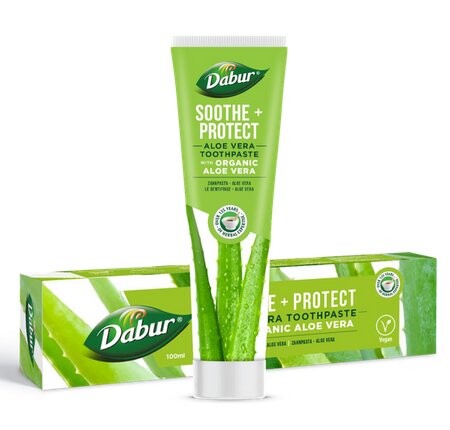 

Зубная паста успокаивающая и защитная с алоэ, 100 мл Dabur