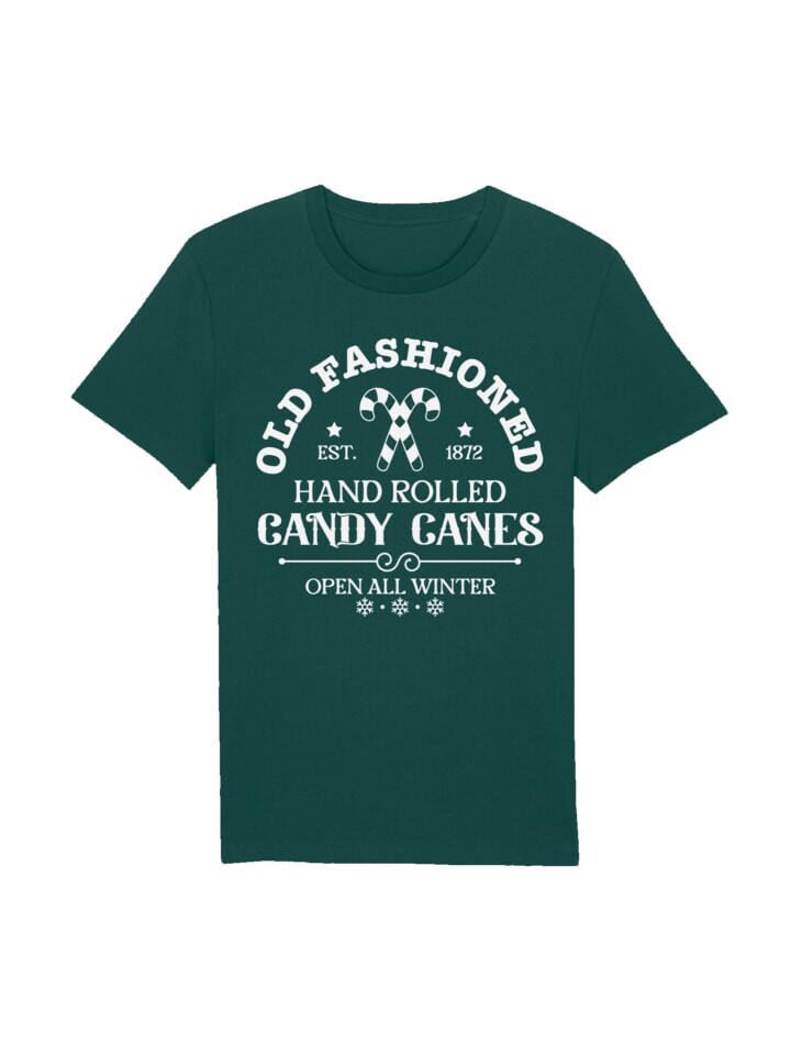 

Футболка F4NT4STIC T-Shirt Cany Canes Retro Weihnachts Sign, цвет glazed green