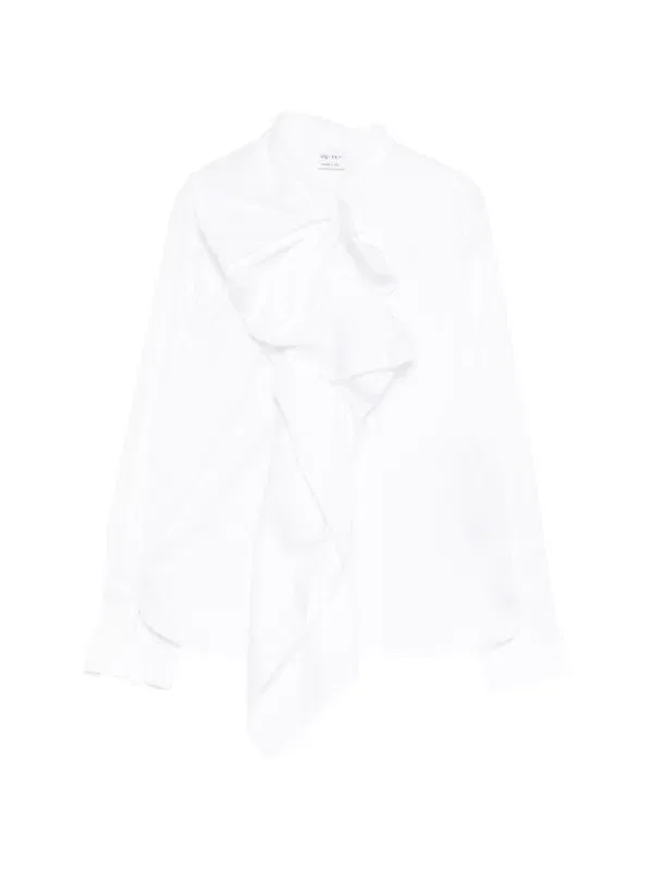 Рубашка с длинными рукавами и оборками Alexander Mcqueen, белый