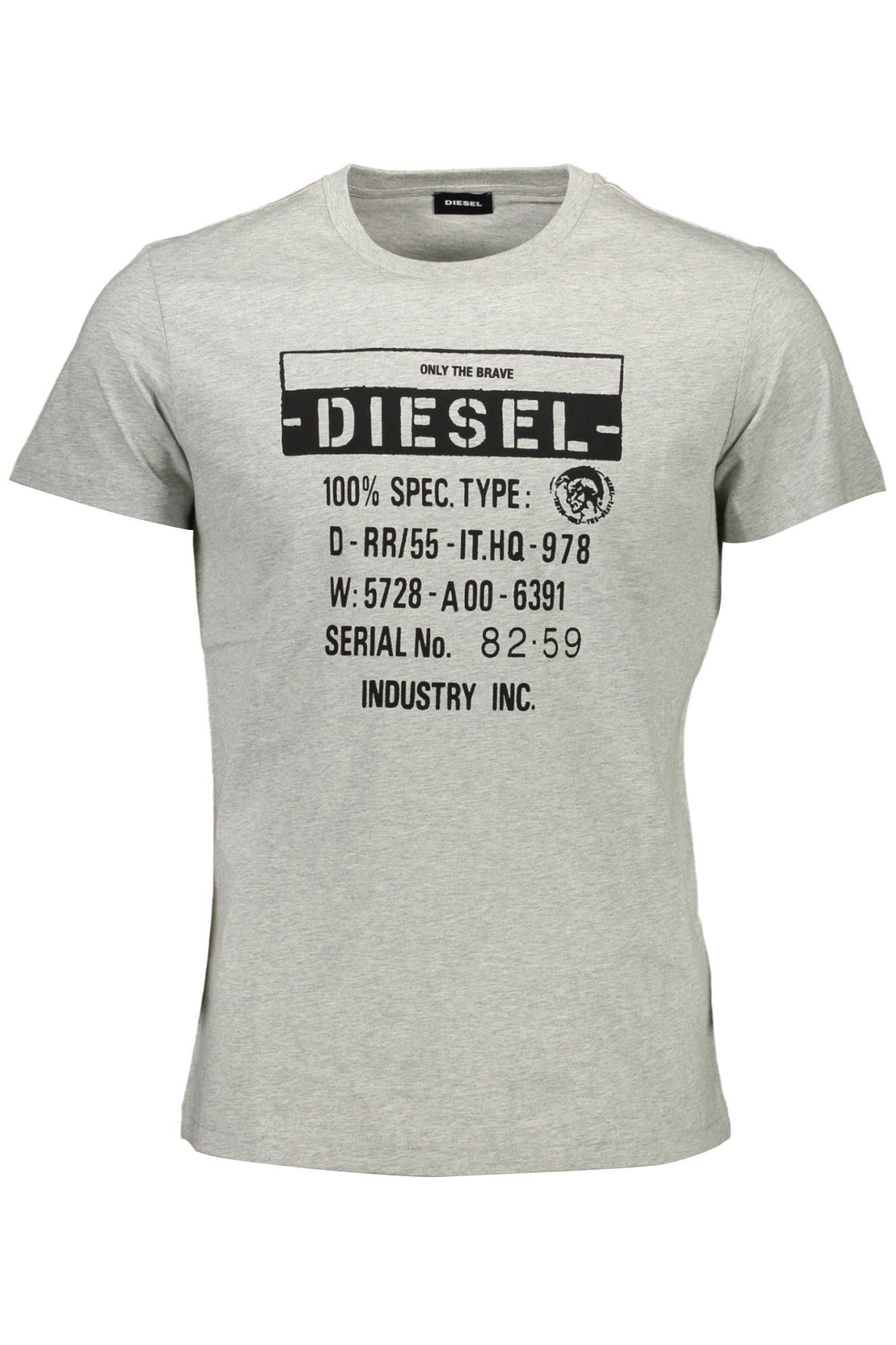 

Серая хлопковая мужская футболка Diesel