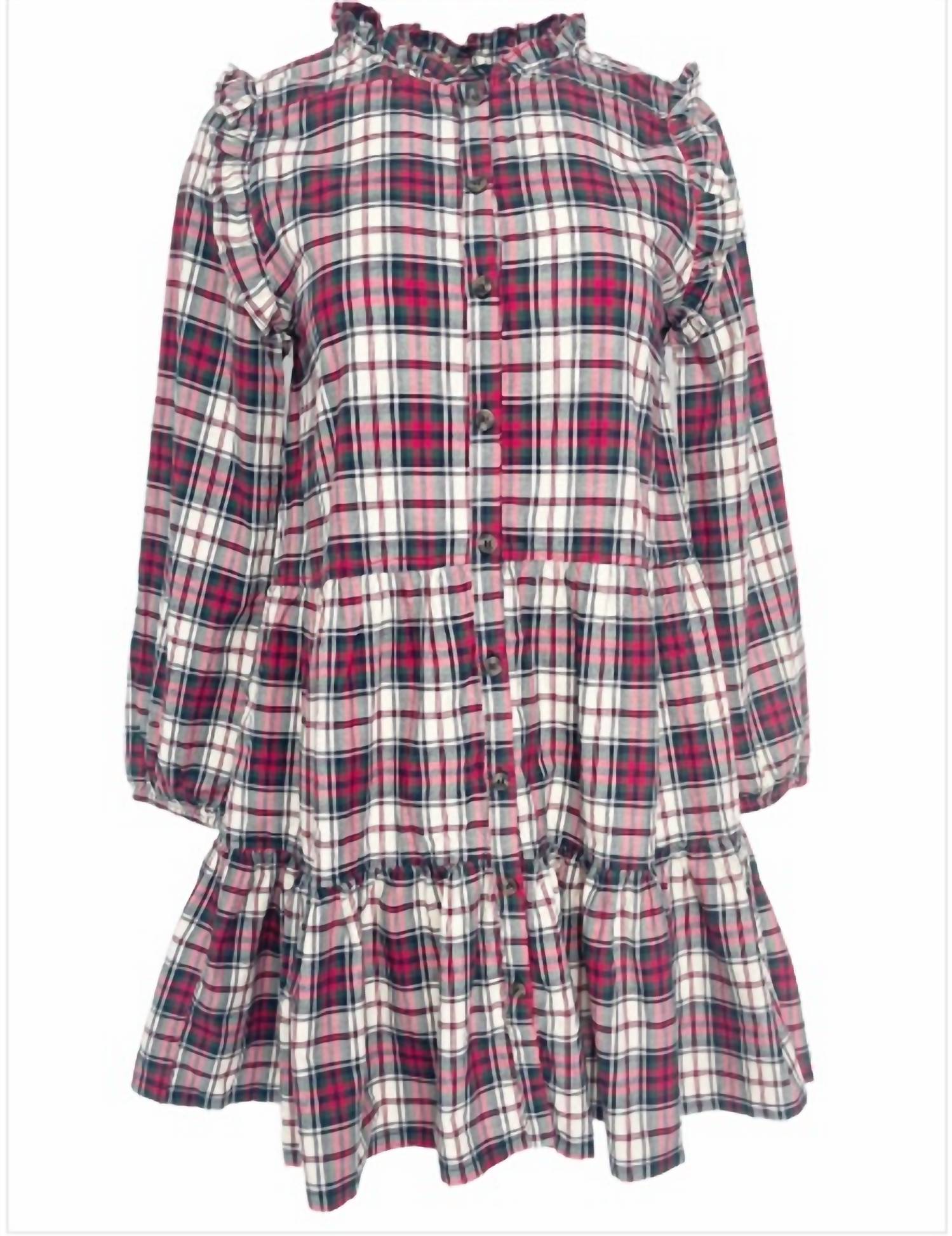 

Платье Калани в клетку Холли Pink Chicken, цвет holly tartan