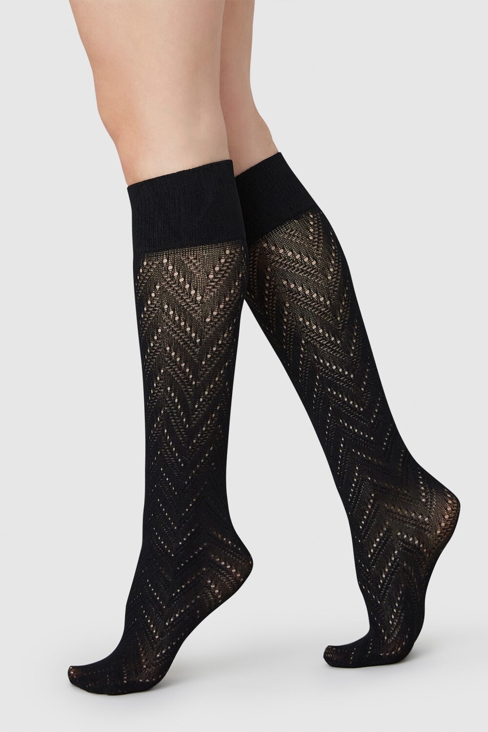 

2 пары носков до колен с пуантами Swedish Stockings, черный