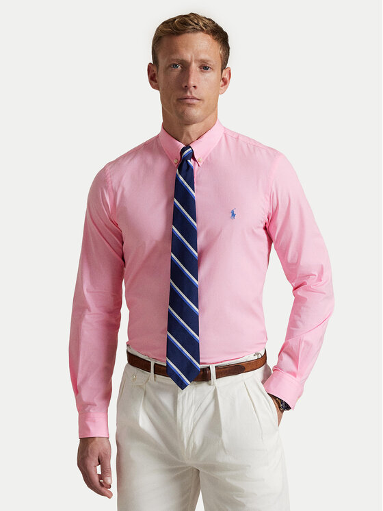 

Рубашка облегающего кроя 710929348003 Polo Ralph Lauren, розовый