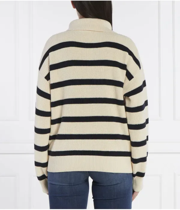 Свитер CO CARDI STITCH с молнией до половины loose fit Tommy Hilfiger, экрю — фото 4