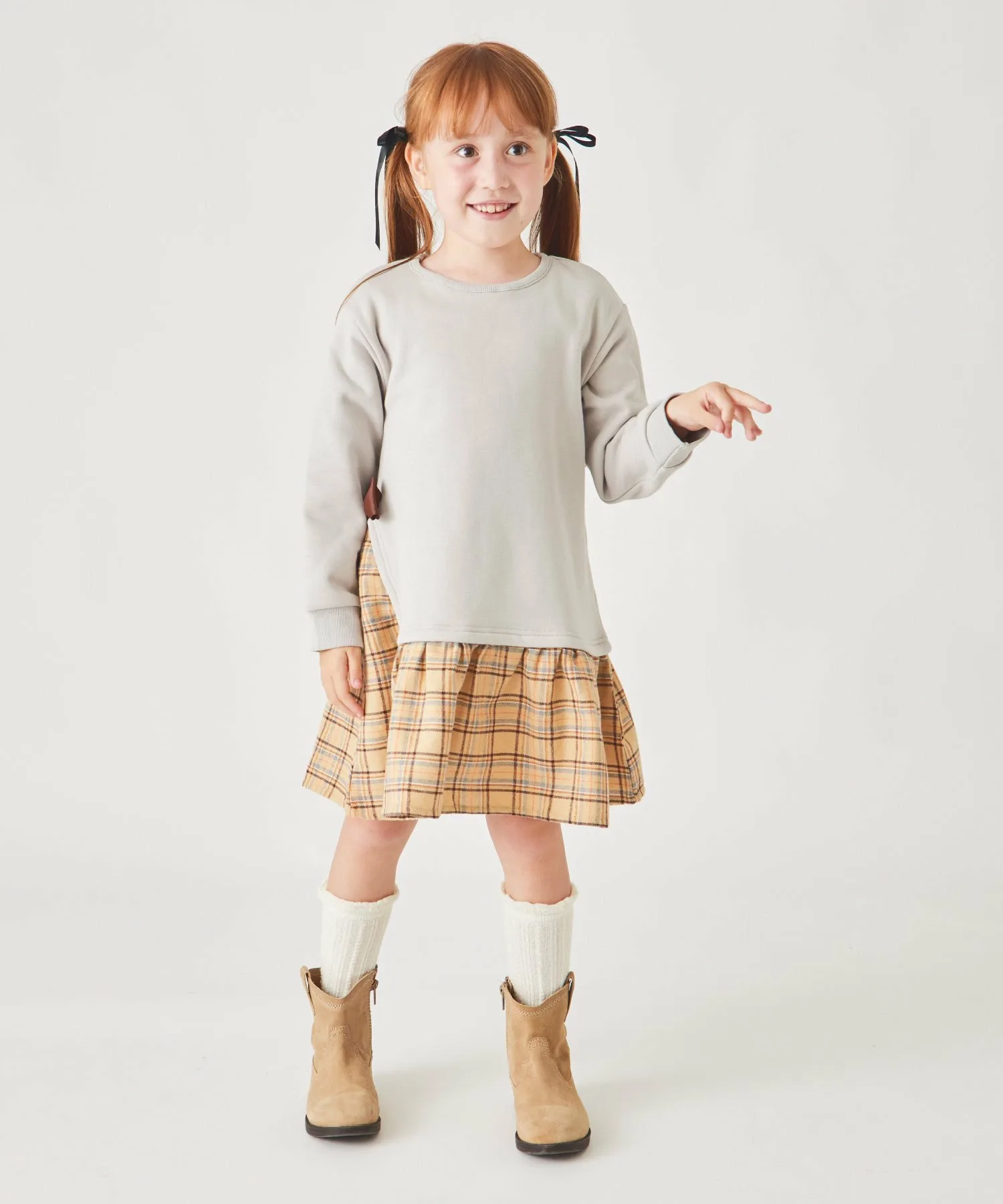 Многослойное платье на флисовой подкладке Ever Closet, Light gray