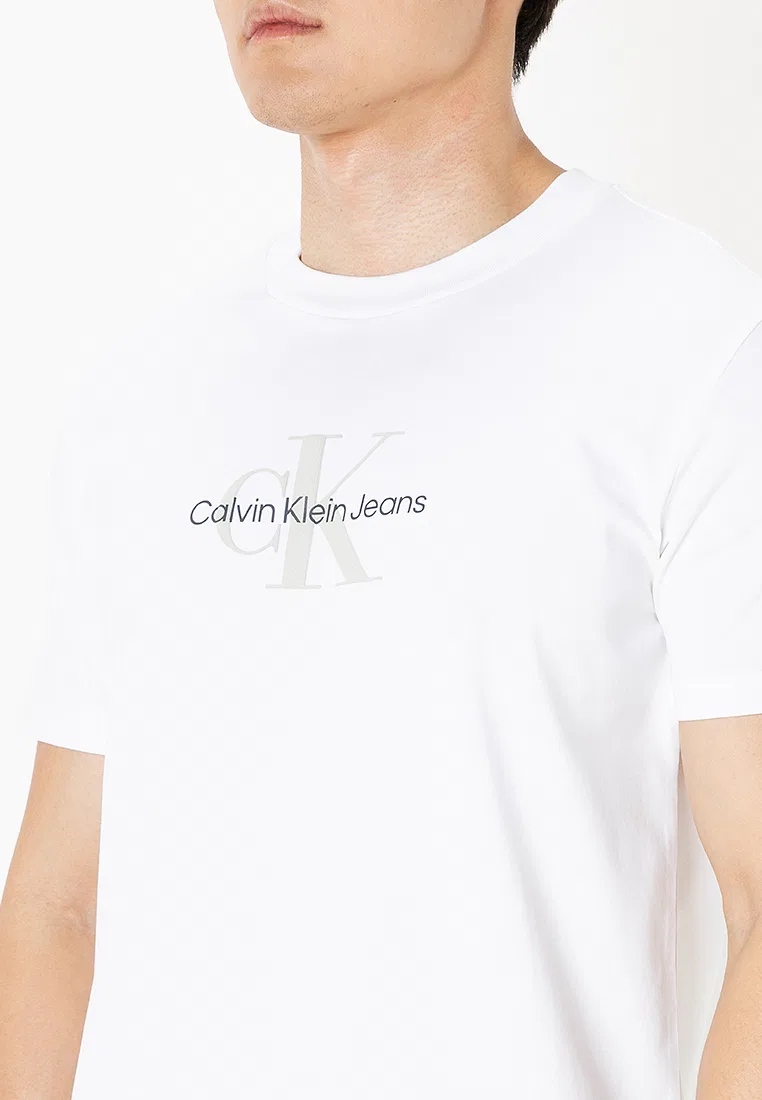 Футболка с принтом, короткий рукав, Crackled Print Tee Calvin Klein, ярко-белый — фото 3