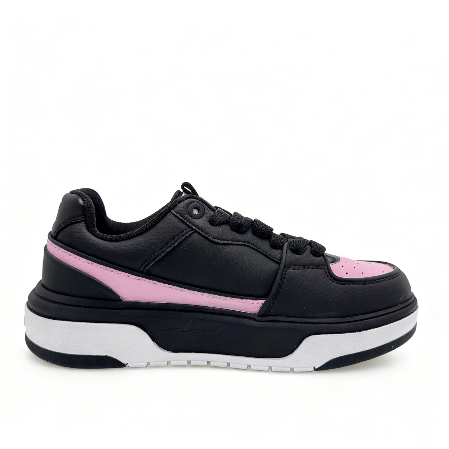 Массивные лоу-топ скейтборд кроссовки Unisex White Pink MLB, черный — фото 3