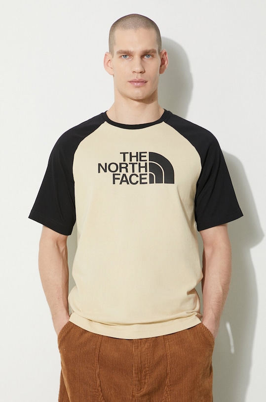 

Хлопковая футболка M S/S Raglan Easy Tee The North Face, бежевый
