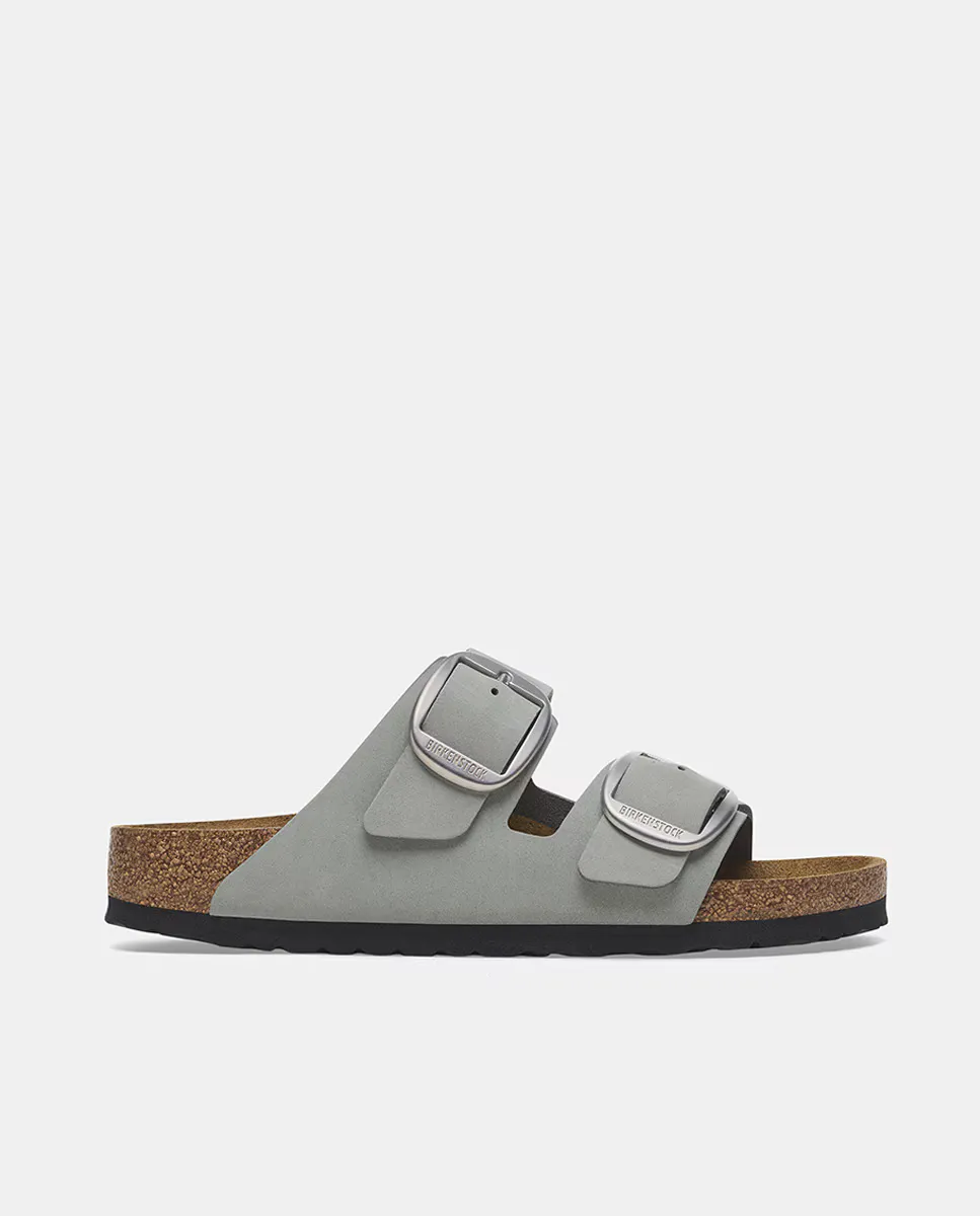 Женские сандалии Arizona с большой пряжкой из нубука Birkenstock, зеленый