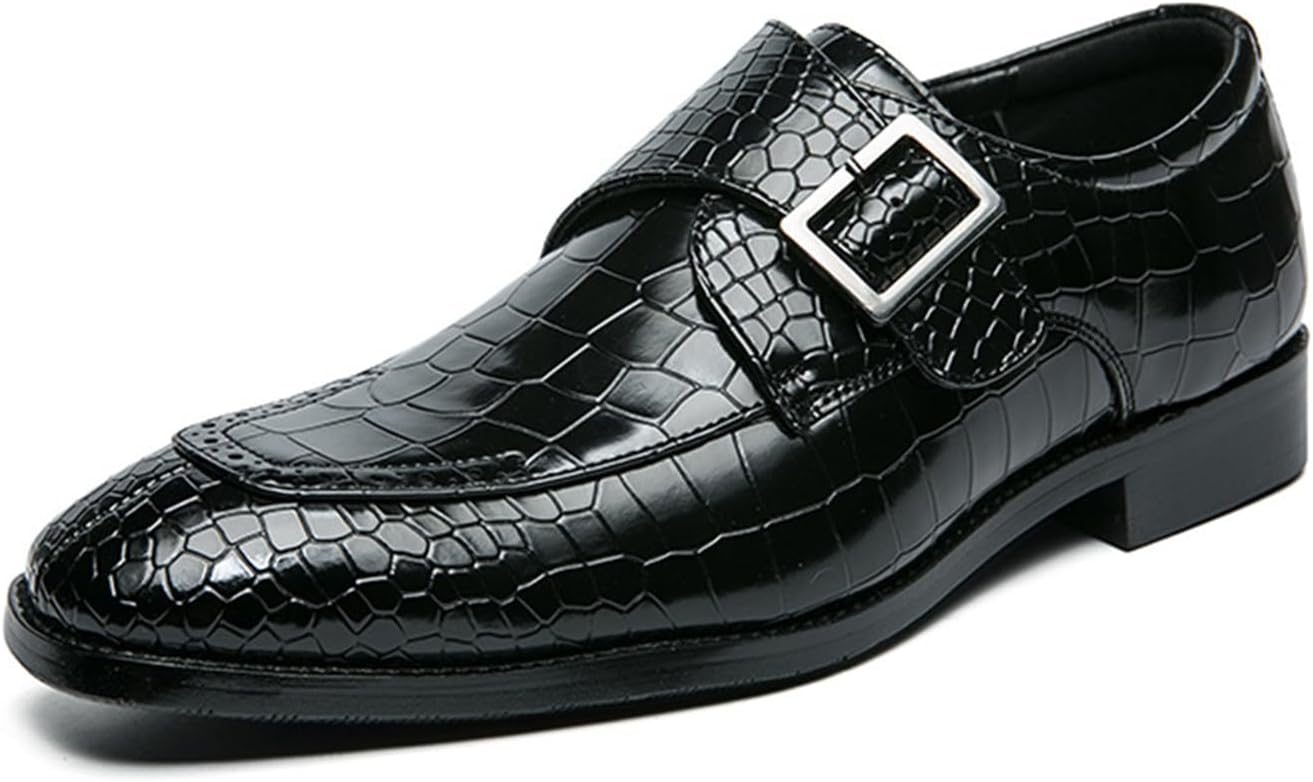 

Мужские кожаные туфли с плоской подошвой, стиль Oxfords с пряжкой, легкие, дышащие, для повседневной носки, низкие, нескользящие. Идеальны для джентльменов, вечеринок, бизнеса и работы Crepuscute, черный