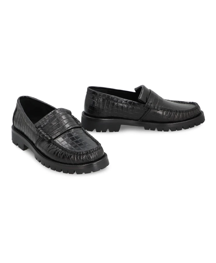 Кожаные лоферы с подошвой Vibram Rhude, черный — фото 2