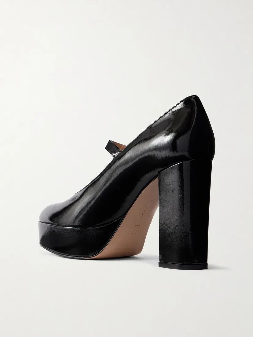 Патентные туфли Мэри Джейн 70 Gianvito Rossi, черный — фото 3