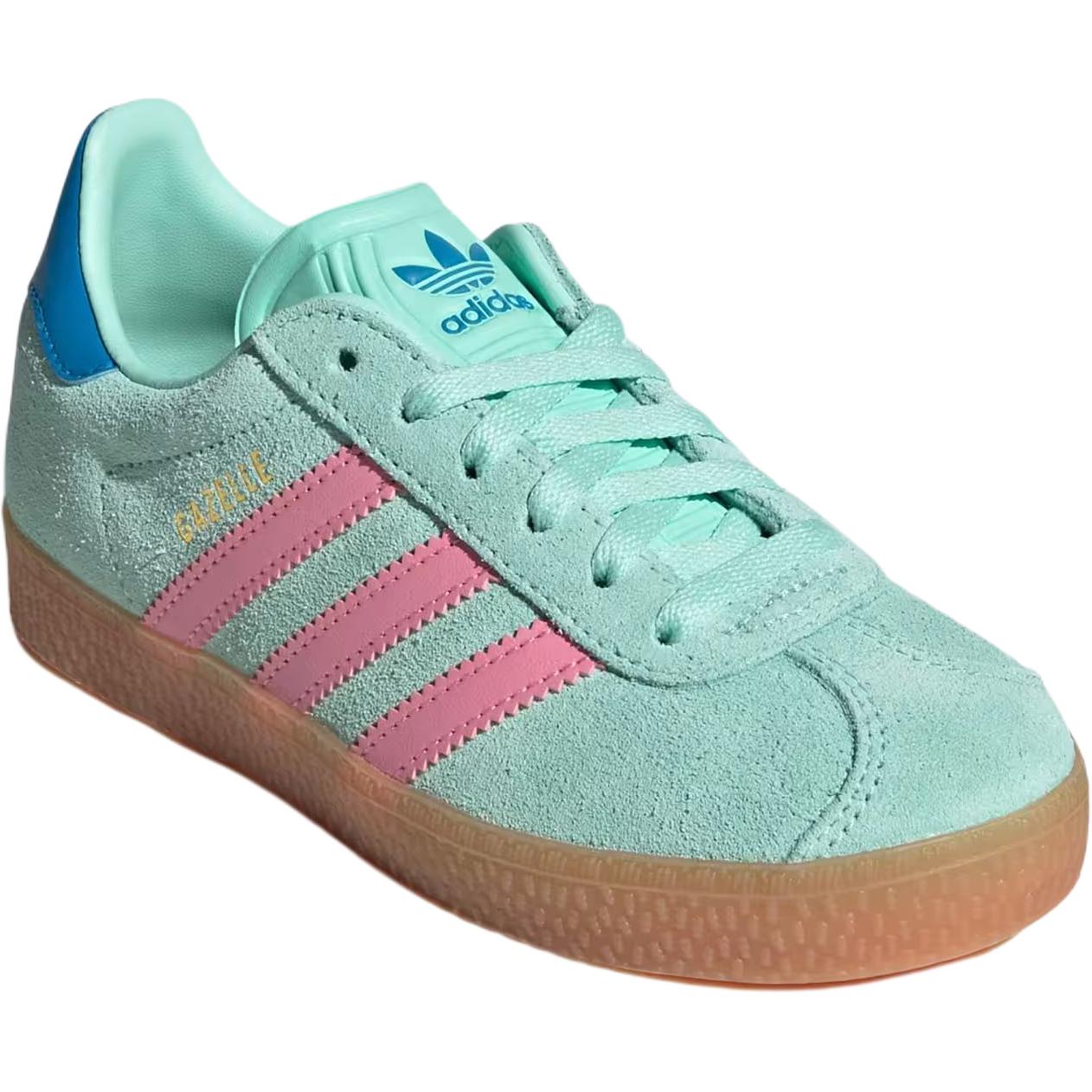 Adidas Originals Gazelle Low Top детские скейтбординговые кроссовки Green/Pink Kids' — фото 4