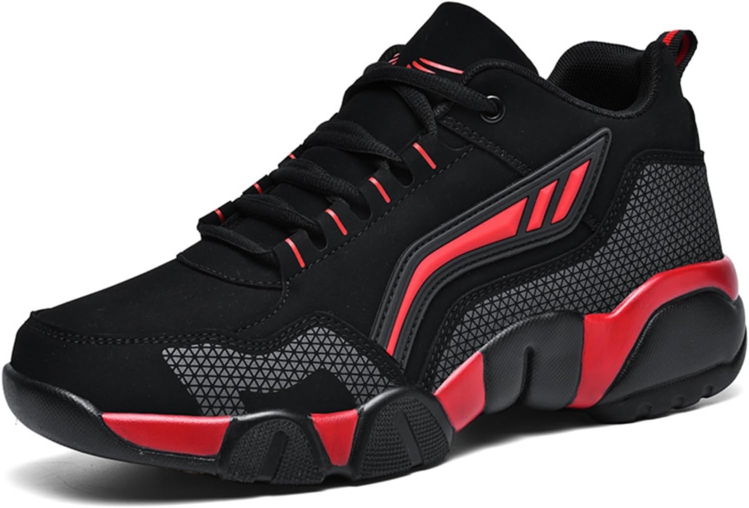 

Мужские повседневные спортивные кроссовки, противоскользящие и износостойкие, низкие, на шнуровке, подходят для активного отдыха на улице, повседневного использования и прогулок Aokisx, красный