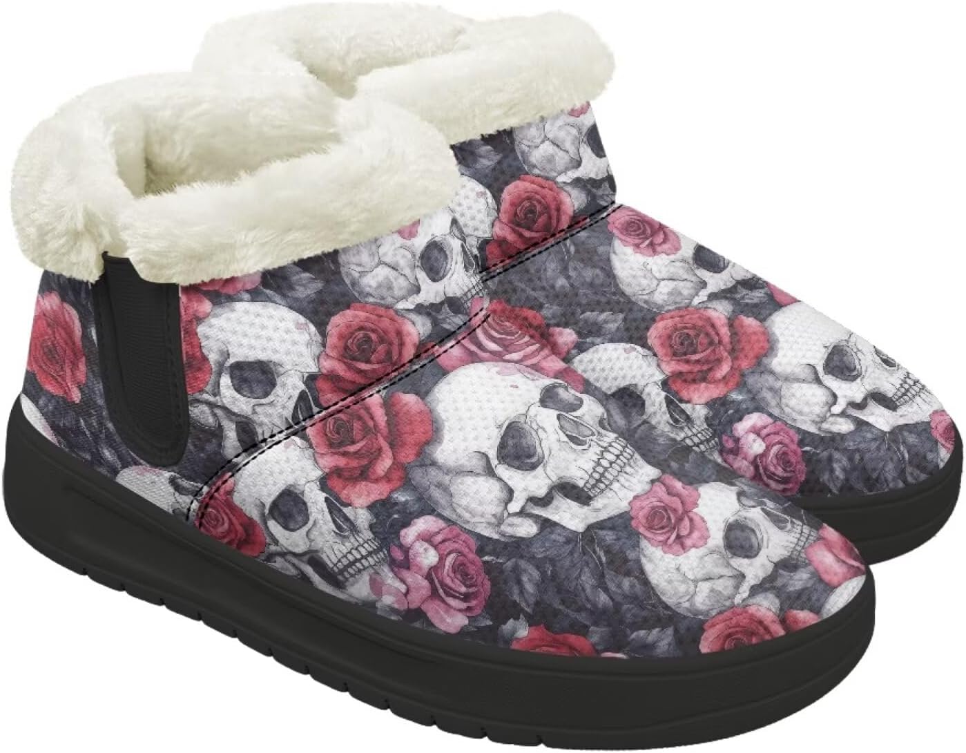 

Мужские зимние ботинки Qoiuvncy, повседневные сапоги для снега, для мужчин, уютные с меховой подкладкой, теплые, с низким верхом, Skull