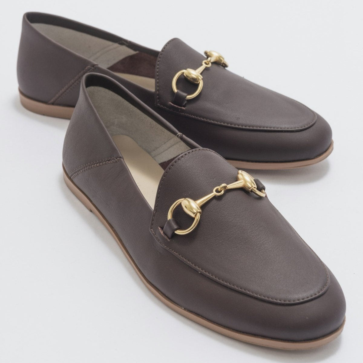Penny кожаные лоферы с подковкой Forever & Always Shoes, коричневый