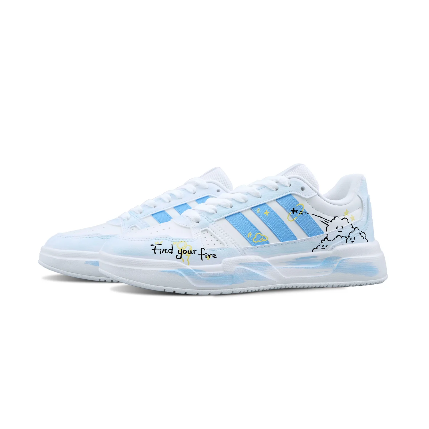 Adidas LITE BALLER PU Blue Ice, Dream Chaser устойчивые к истиранию легкие нескользящие low top кроссовки для скейтбординга — фото 4