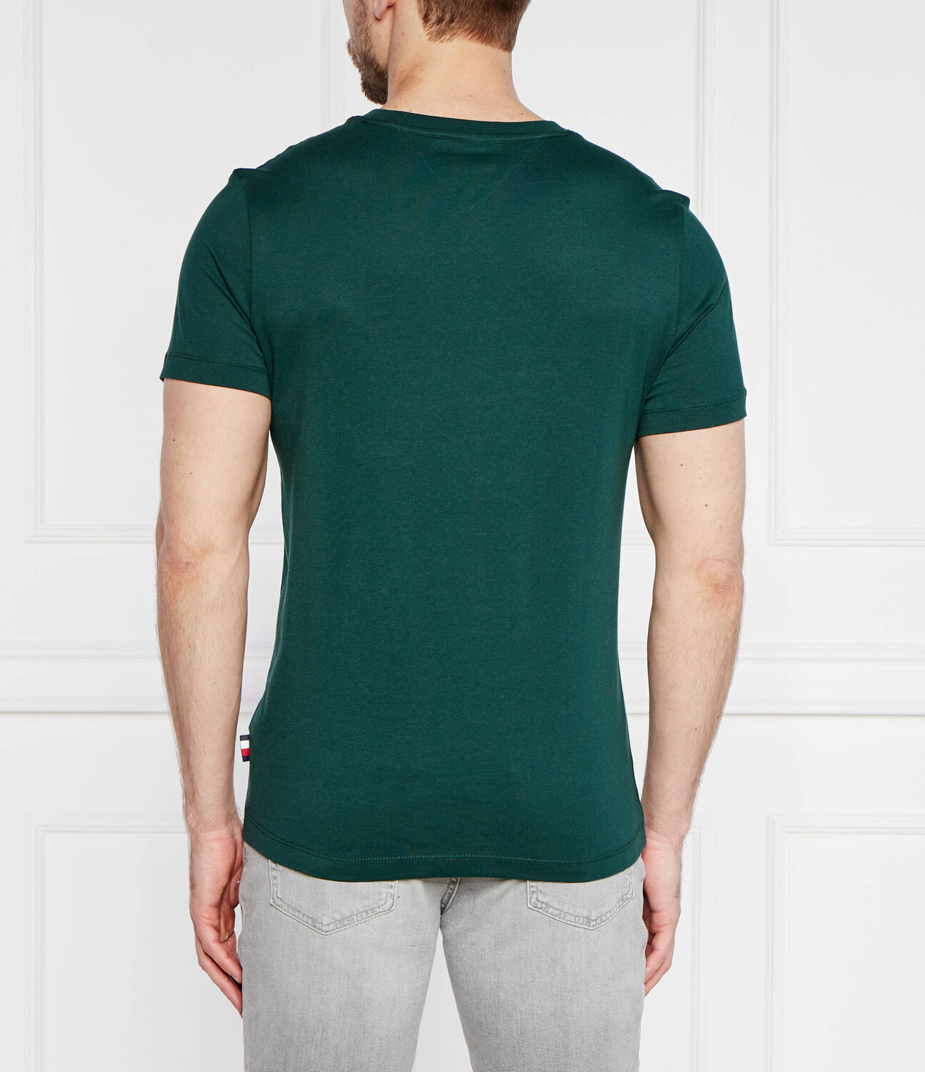 Футболка Tommy Hilfiger Slim Fit, цвет verde bottiglia — фото 4