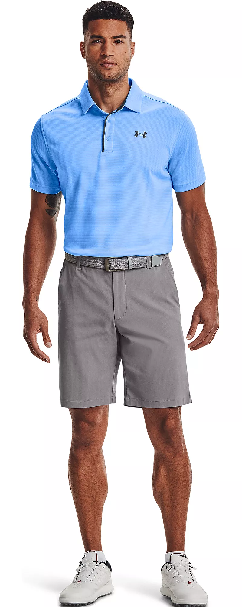 

Мужская рубашка-поло для гольфа Under Armour Tech, цвет Carolina Blue/Pitch Gray