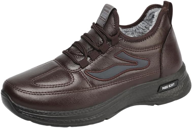 

Мужские зимние ботинки HCHCTRY на шнуровке, утепленные, с мягкой подошвой с протектором, повседневные/для улицы/городские короткие ботинки для льда и снега, кофейный