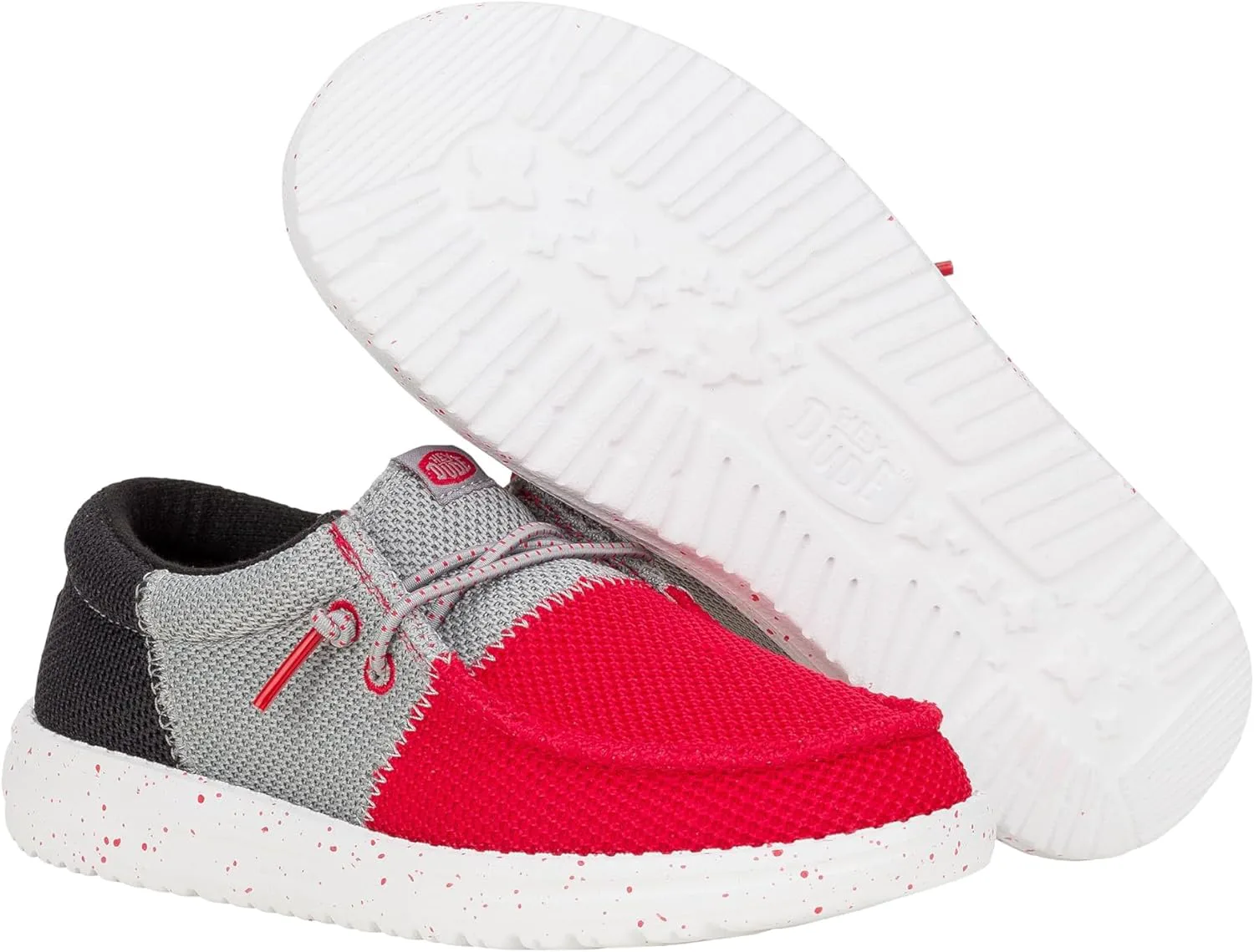 Привет, парни, кроссовки Wally Tri Varsity Mesh (для малышей/для детей постарше) HEYDUDE, красный/серый — фото 4