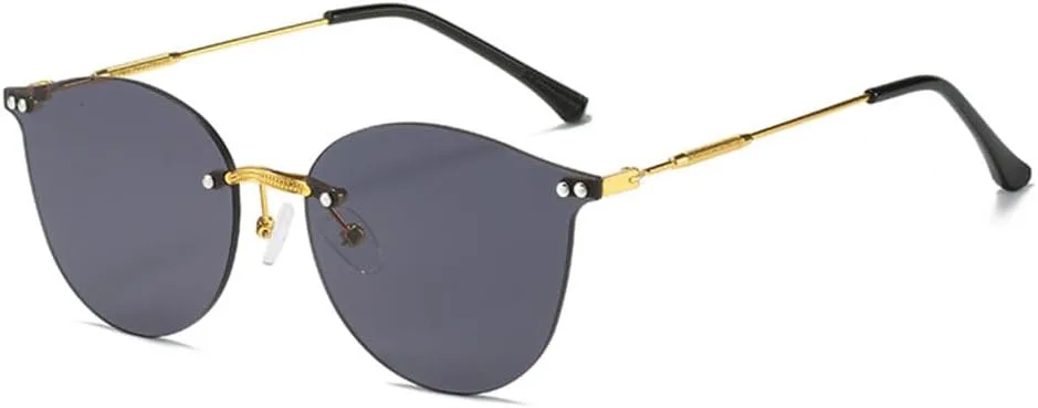 

Солнцезащитные очки MUTYNE с синим градиентом и металлическим покрытием, мужские и женские, без оправы, маленькие овальные, для мужчин, очки без оправы, Black