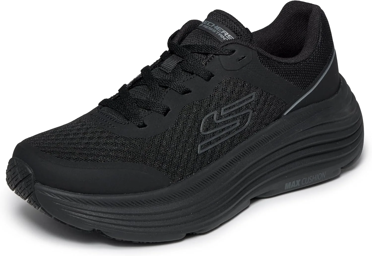 Мужские кроссовки Skechers Engineered Mesh Lace Up Max Cushioning Endeavor Sr изготовлены из сетчатого материала с амортизацией Max Cushioning, черный