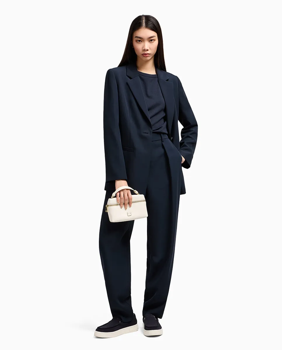 

Женские брюки-сигареты с высокой талией Armani Exchange, тёмно-синий
