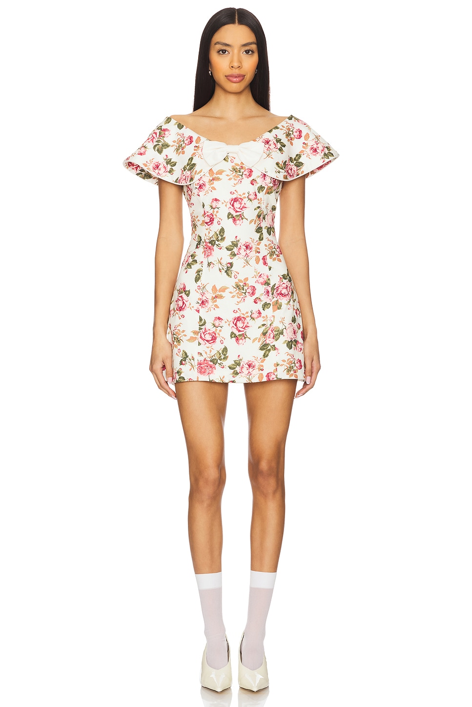 

Мини-платье с широким вырезом Gretchen Tanner Fletcher, pink floral