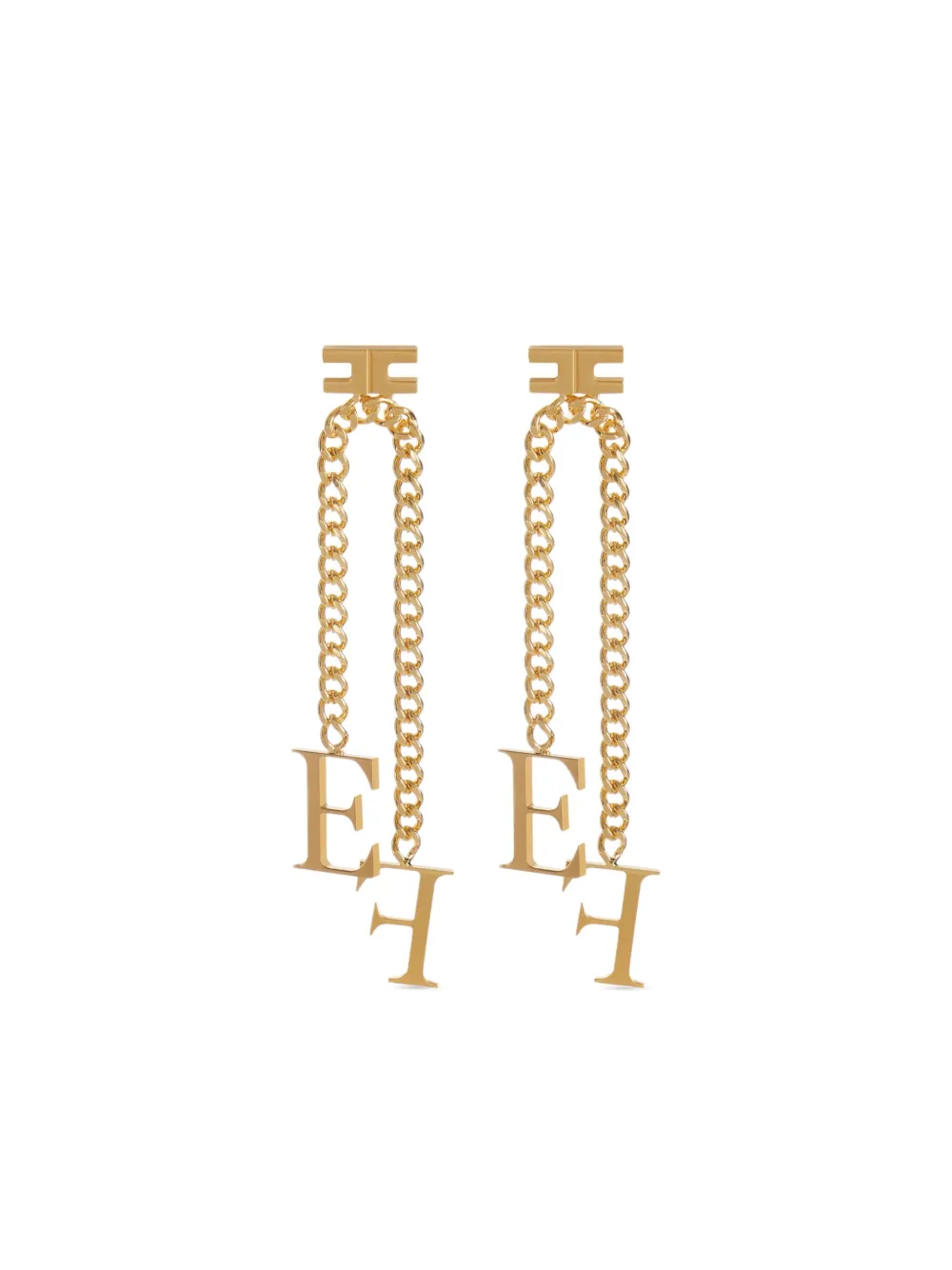

Серьги-цепочки с подвесками-логотипами Elisabetta Franchi, золотой