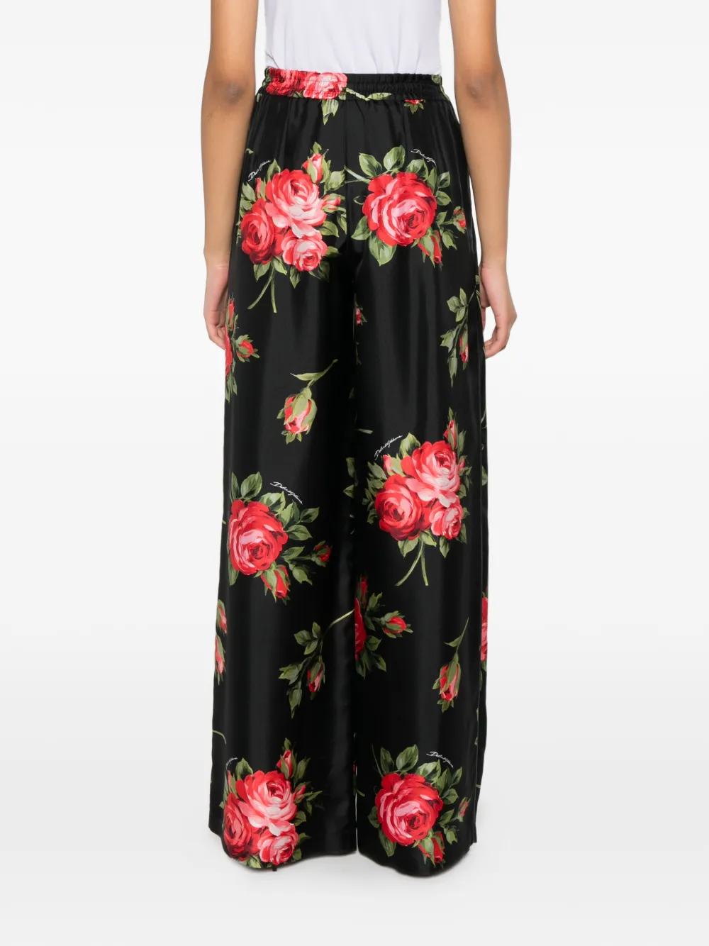 Брюки с цветочным принтом Dolce & Gabbana, черный — фото 3