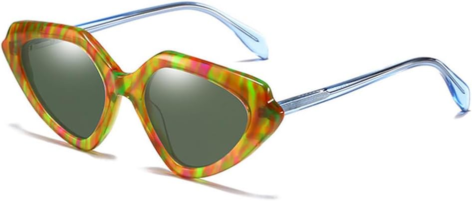 

Солнцезащитные очки Polygon 2027 для женщин, модные ретро-очки, разноцветные солнцезащитные очки, женские винтажные солнцезащитные очки UV400 для мужчин MTZJH, Green Flower