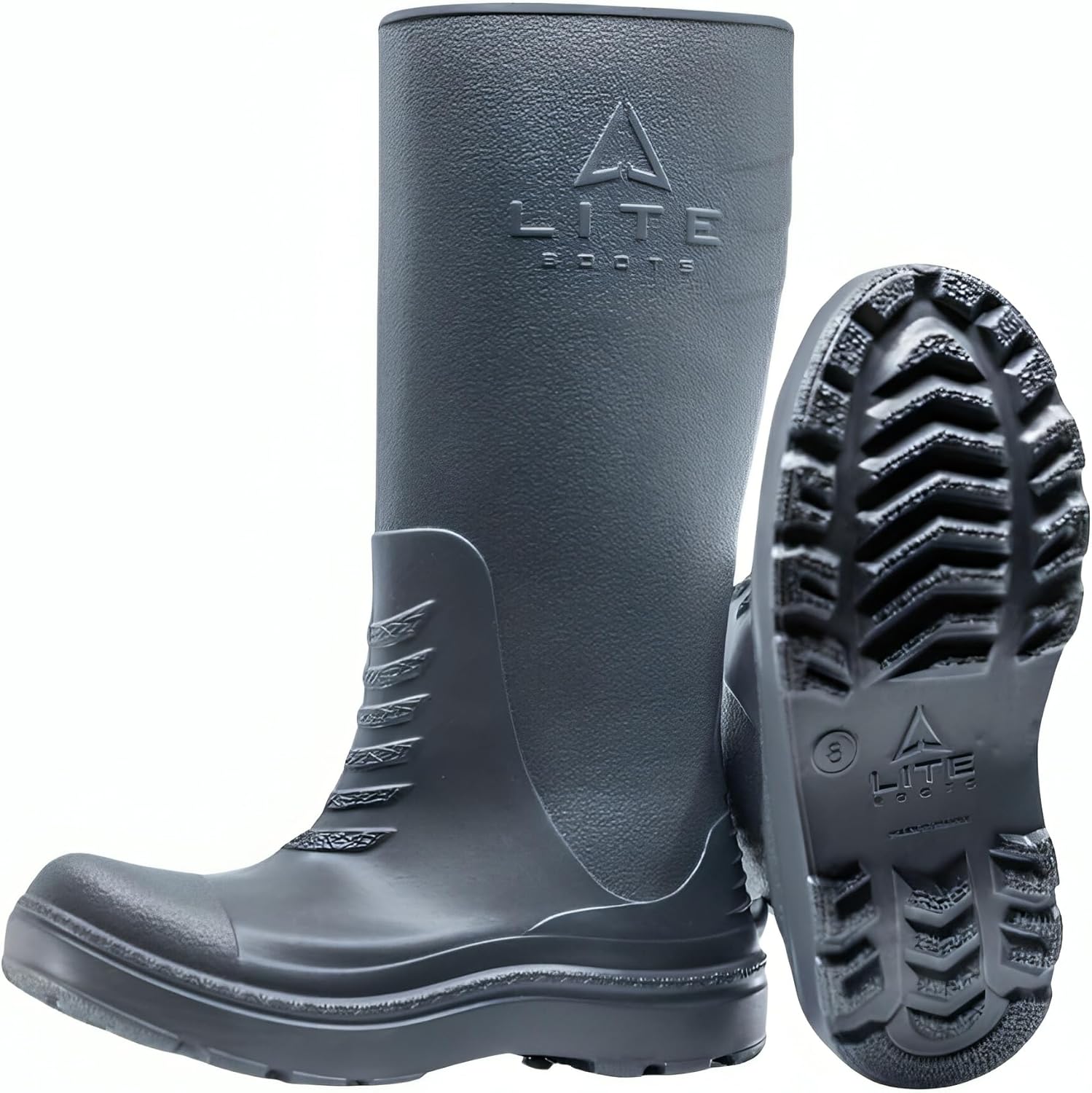 

Легкие и утепленные охотничьи сапоги LITE BOOTS 37 см для женщин, Водонепроницаемые резисапоги (всего 0,7 кг) для холодной погоды, работы на ферме и в хозяйстве, нескользящие, с петлей на пятке для защиты от грязи, дождя и снега, серый