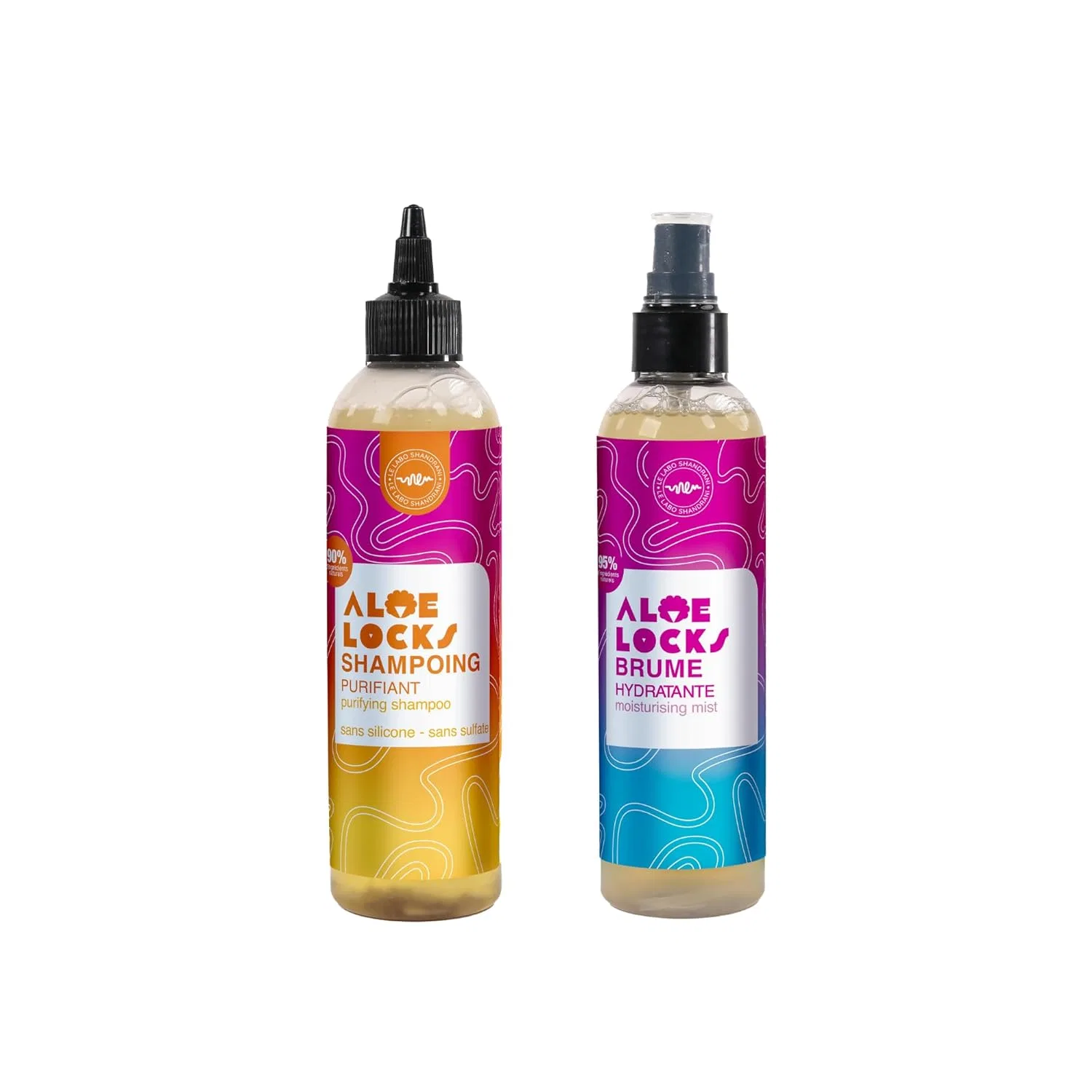 Очищающий шампунь с баобабом и крапивой и увлажняющий спрей от Aloe Locks Shandrani Aloe Locks