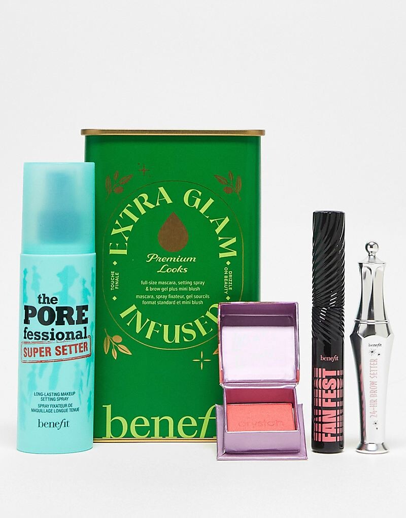 

Подарочный набор Benefit Extra Glam Infused, включающий тушь, средство для бровей на 24 часа, румяна и спрей для фиксации — экономия 47 %