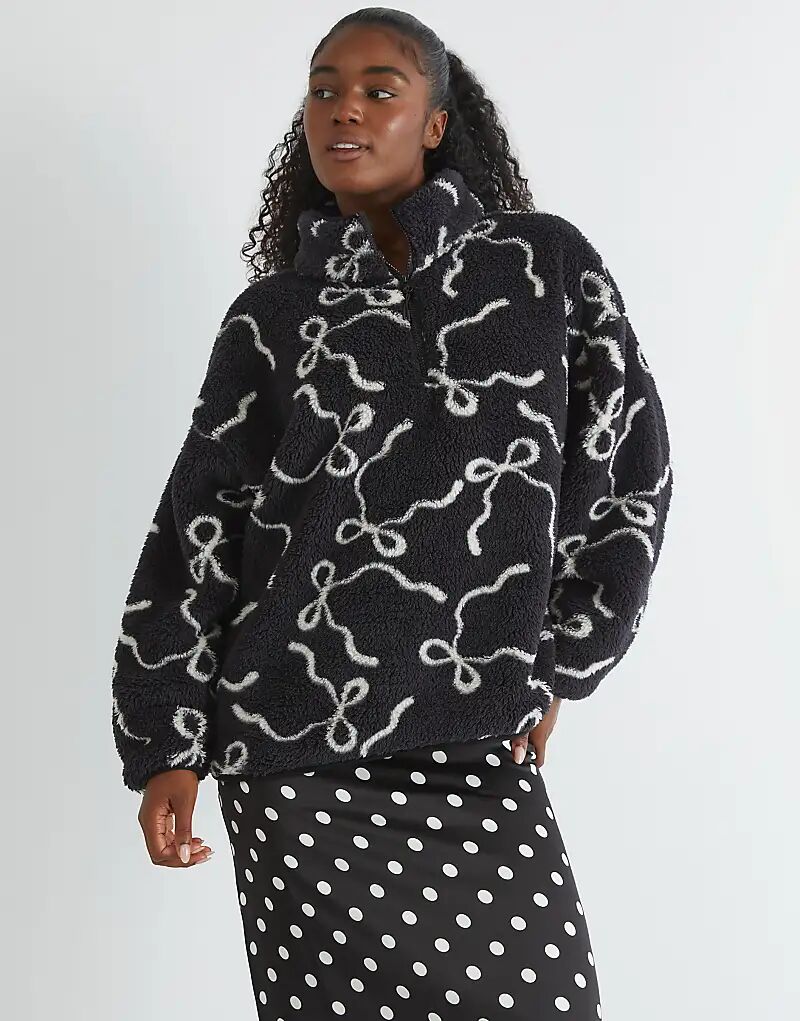 

Удлиненный флис Skinnydip London Bow черного цвета