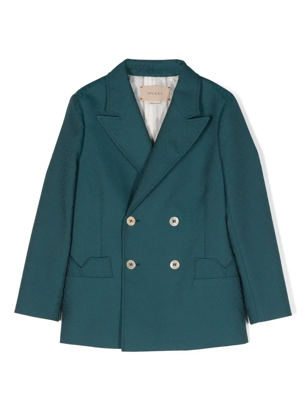 Шерстяная куртка в клетку "мелочь" Gucci Kids, синий