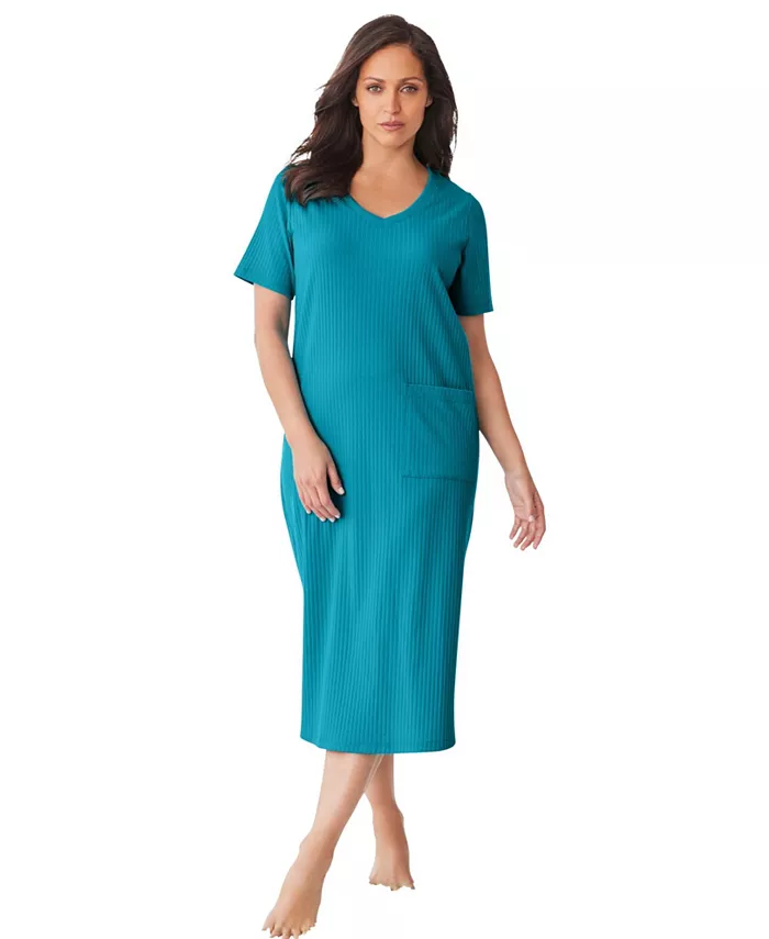 

Рубашка для сна Plus Size Only Necessities в рубчик Only Neccessities, синий
