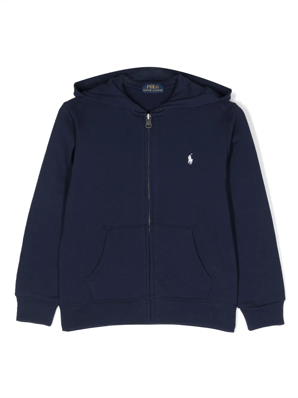 

Худи на молнии с вышитым логотипом POLO RALPH LAUREN KIDS, синий