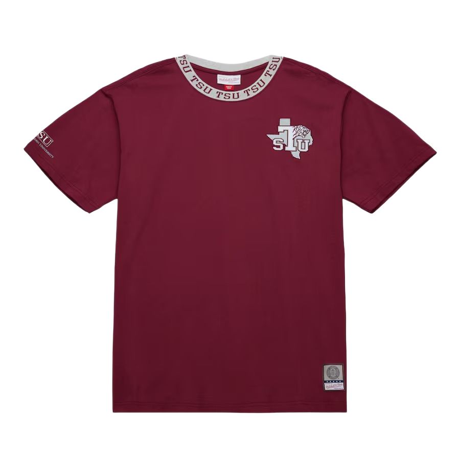 

Футболка Mitchell & Ness x NCAA Texas Southern Tigers Jacquard Ringer мужская Chestnut Mitchell Ness, Chestnut
