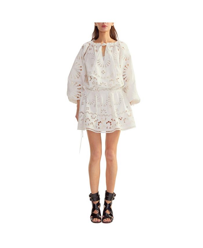 

Платье с вышивкой «Ева» Cynthia Rowley, белый