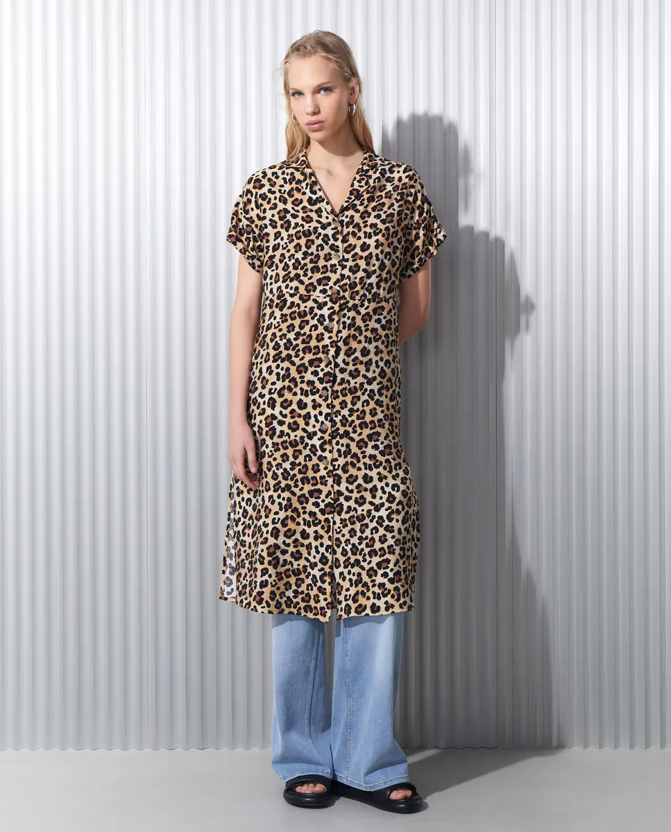 

Платье миди с короткими рукавами, пояс из рафии Easy Wear, песочный